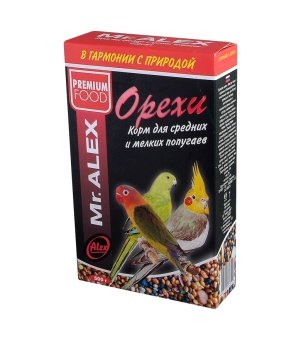 Корм Mr.ALEX для средних и мелких попугаев "Орехи" 500г  ъ фото, цены, купить