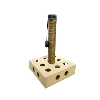 Игрушка-когтеточка для кошек из дерева "квадрат со столбиком" 35*35*55 см для кошек