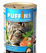 Puffins консервы кусочки рыбного ассорти в желе для кошек 415г фото, цены, купить
