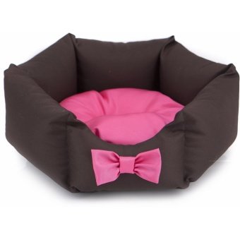 COMFY  LOLA лежак шестигранный коричневый с розовой подушкой  45см ъ фото, цены, купить