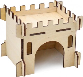 Домик для грызунов Замок малый фанера 13*11*10см фото 
