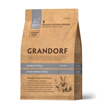 GRANDORF беззерновой корм кролик, индейка с картофелем для собак средних и крупных пород 10кг  фото, цены, купить