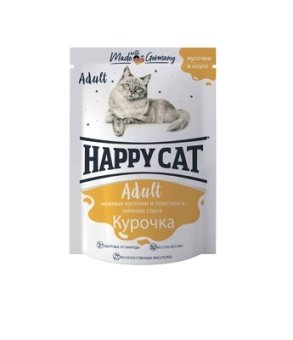 Happy cat Пауч ломтики Курица в соусе 85г фото, цены, купить