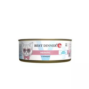 Best Dinner Vet Profi Hepatic консервы с курицей для кошек 100г фото, цены, купить