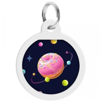 Адресник Waudog Smart ID премиум "Вселенная пончиков" 25 мм фото, цены, купить