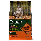 Monge BWild GRAIN FREE сухой для взрослых собак, Утка/Картофель2,5 кг фото, цены, купить