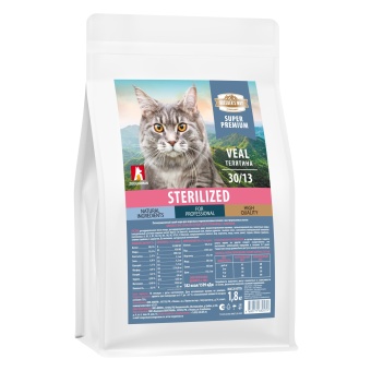 Breeder's Way Sterilized Полнорационный корм для стерилизованных кошек. телятина 1,8кг фото, цены, купить