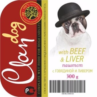 Clan Dog консервы 300г паштет из говядины,ливера для собак фото, цены, купить