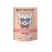 Best Dinner Super Premium Пауч суфле с индейкой 85г для стерилизованных кошек фото, цены, купить