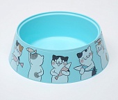 Миска "Мур-мяу" для кошек 0,3 л, 14,5 x 14,5 x 4 см, голубая фото, цены, купить