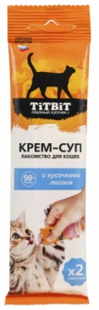 TiTBiT Крем-суп с кусочками лосося 2*10г для кошек фото, цены, купить