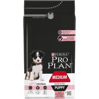 PRO PLAN Medium Puppy Skin с лососем для щенков средних пород с чувствительной кожей и шерстью фото, цены, купить