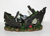 Грот "Затонувший пиратский корабль с черепом" (27*10*15)  фото, цены, купить
