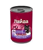 ЛАЙДА  Мелкорубленый фарш индейки с рисом консервы 400г для собак фото, цены, купить