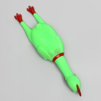 Игрушка пищащая для собак "Задумчивая курица" 28см ярко-зеленая фото, цены, купить