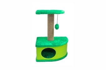 Домик-когтеточка Конфетти Угловой 49*37*h70см Зеленый для кошек