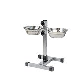 Подставка с мисками регулир.2*0,35л d=14см h=30см (Хром) фото, цены, купить