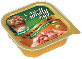 Smolly Dog консервы 100г с телятиной,цыпленком для щенков фото, цены, купить