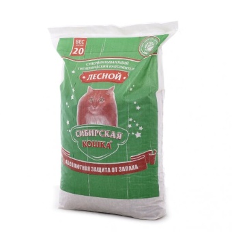 Сибирская Кошка "Лесной" 20 кг древсные гранулы фото, цены, купить