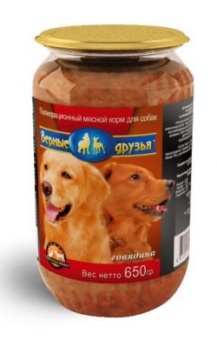 Верные Друзья консервы ст/б 650г с говядиной для собак фото, цены, купить