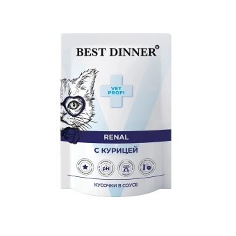 Best Dinner Exclusive Vet Profi Renal пауч для кошек с курицей в соусе 85г фото, цены, купить