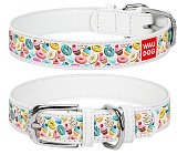  Collar  WAUDOG 35мм 46-60см "Пончики"L  кожа ошейник для собак