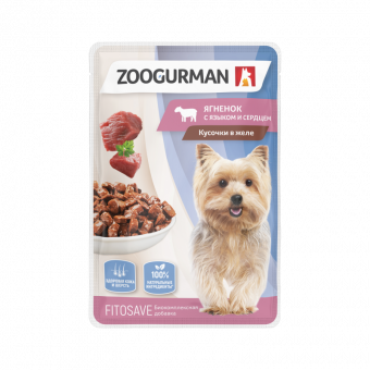 Zoogurman пауч ягнёнок с языком и сердцем 85г для собак  фото, цены, купить