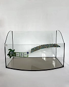 Террариум - черепашник Cariby-60, с островком, переднее стекло овальной формы фото, цены, купить