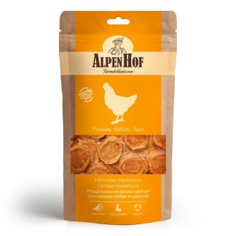 AlpenHof Медальоны из филе курицы для мелких собак и щенков 50г фото, цены, купить