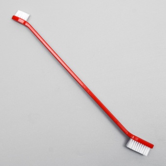 Зубная щётка двухсторонняя, набор 2 шт, красная и синяя   7110486 фото, цены, купить