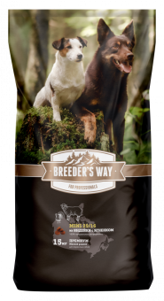Breeder's Way MINI полнорационный корм с индейкой и ягненком для мини пород собак 15кг фото, цены, купить