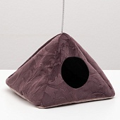 Подвесной домик для грызунов "Юрта", мебельная ткань ,флис, 20 х 20 см, микс фото Багира