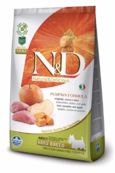 Farmina N&D Boar&Apple беззерновой с кабанятиной,яблоком,тыквой  для собак мелких пород фото, цены, купить