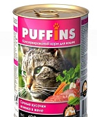 Puffins консервы кусочки ягненка в желе для кошек 415г фото, цены, купить