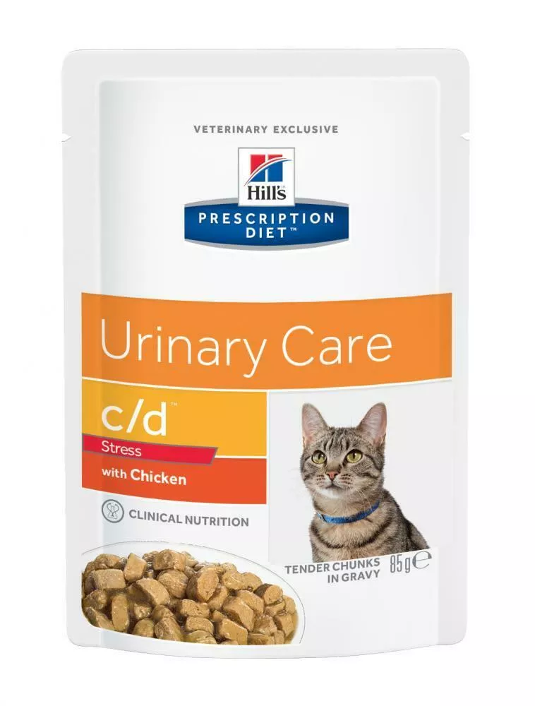 Hill's PD c/d Multicare Urinary Stress  влажный корм для кошек с курицей при стрессе 85 г фото, цены, купить