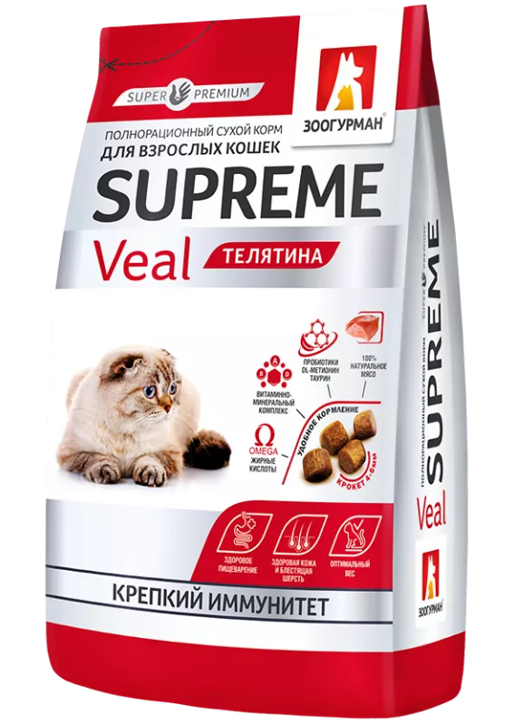 Zoogurman с телятиной для кошек 1,5кг фото, цены, купить