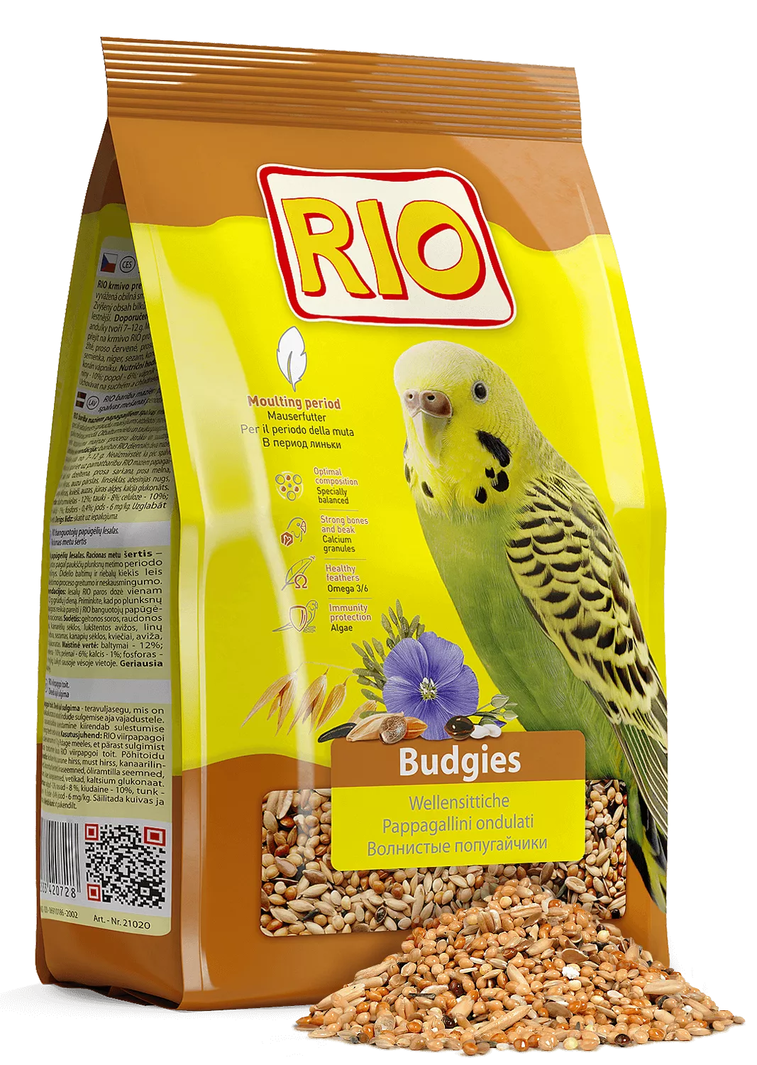 RIO корм 1кг для волнистых попугаев при линьке  фото, цены, купить