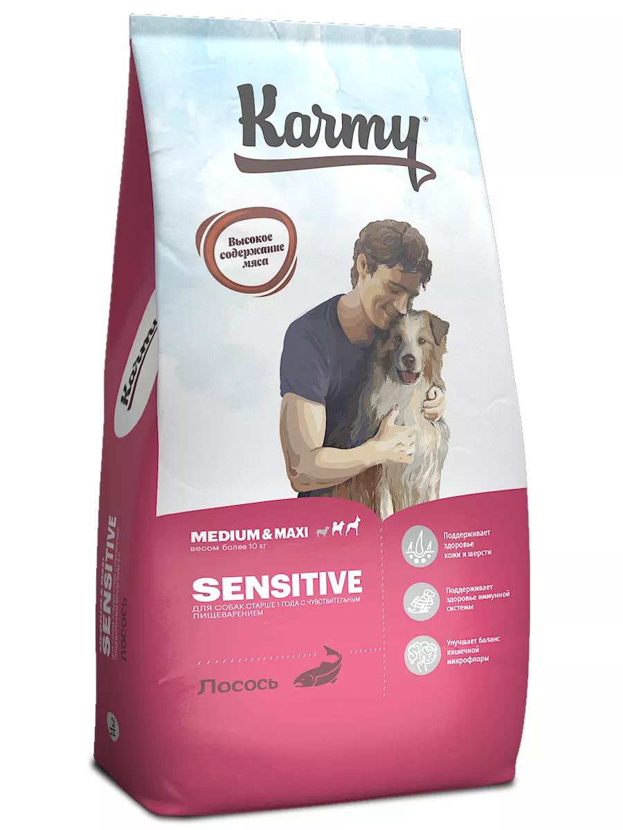 KARMY Sensitive Medium & Maxi с лососем для собак средних и крупных пород 14 кг фото, цены, купить