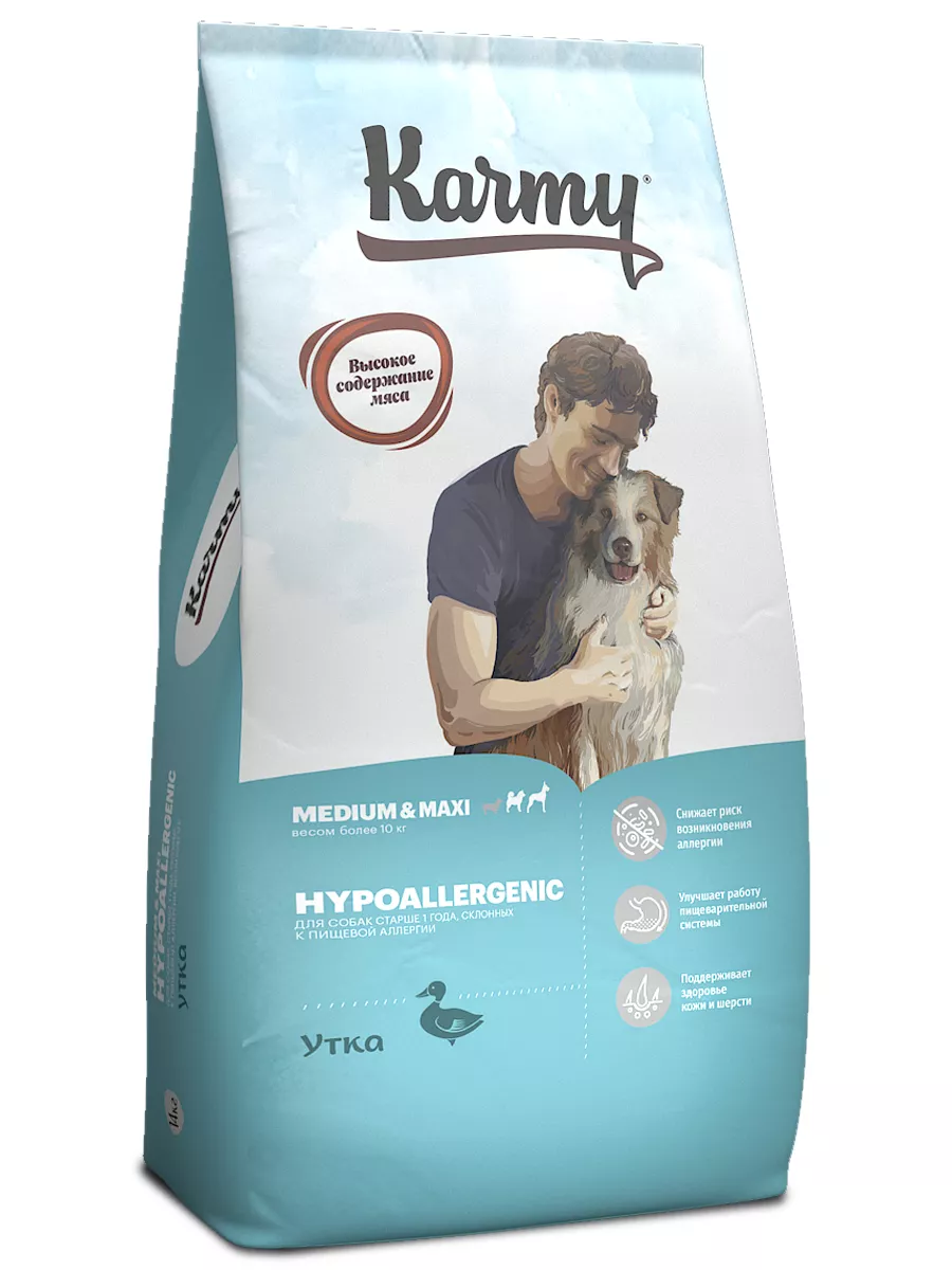 KARMY Hypoallergenic  Medium & Maxi с уткой для собак средних и крупных пород 14кг фото, цены, купить