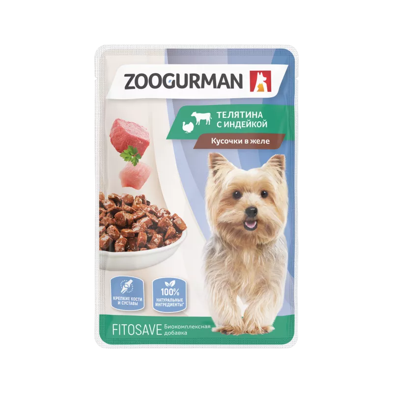 Zoogurman пауч телятина с индейкой 85г для собак фото, цены, купить