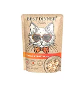 Best Dinner Holistic Sterilised пауч для кошек с тунцом и креветками в соусе 70г