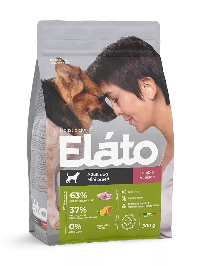 ELATO Holistic  с ягненком и олениной для мелких пород собак 500г фото, цены, купить