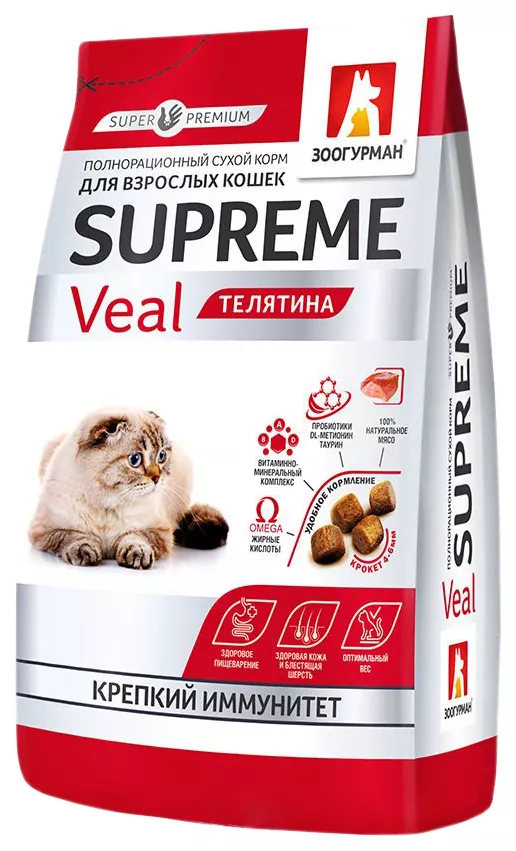 Zoogurman Supreme с телятиной для кошек 350г фото, цены, купить