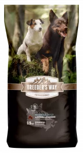 Breeder's Way Normal Полнорационный корм с курицей и индейкой для собак 15кг фото, цены, купить