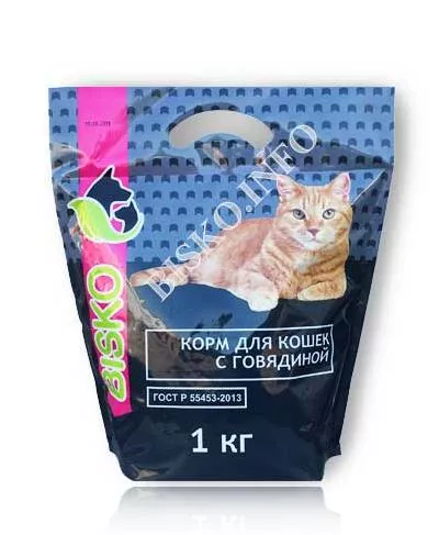 BISKO корм для кошек  с говядиной 1 кг фото, цены, купить