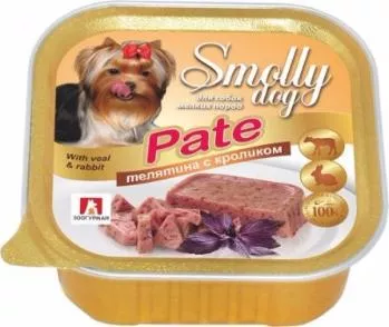 Smolly Dog Pate консервы 100г с телятиной, кроликом для собак фото, цены, купить