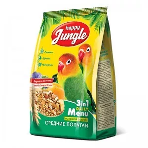 Happy Jungle 500г корм для средних попугаев фото, цены, купить