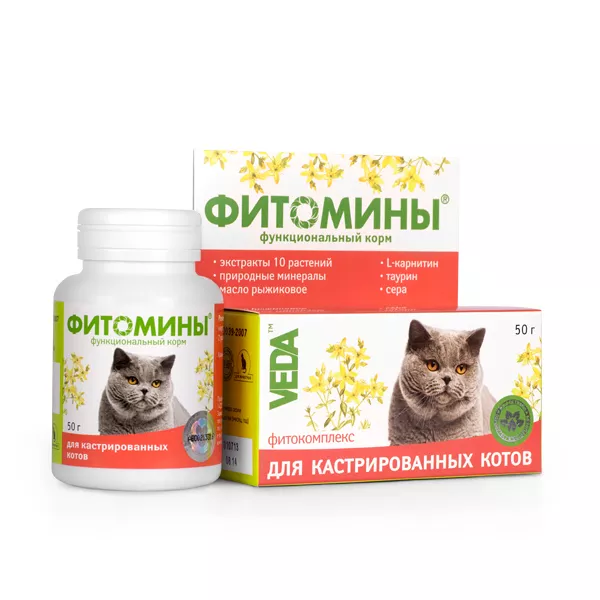 Фитомины для кастрированых кошек 100таб  фото, цены, купить