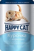 Happy Cat Паучи Соус курочка с морковью для котят 100г