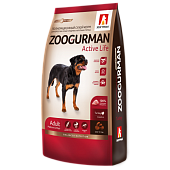 Zoogurman Active Life с индейкой для активных собак средних и крупных пород 12кг